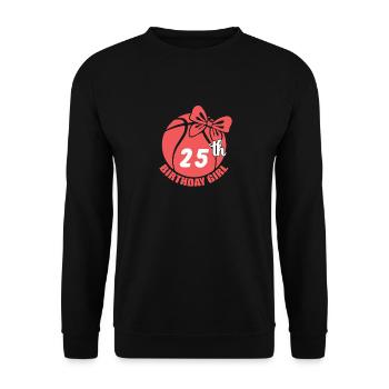 Basketball 25. Geburtstag Basketballerin - Unisex Pullover - Schwarz - Vorne - Alina (178cm) & Michal (187cm)