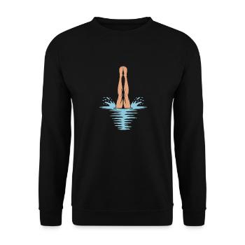 Kunstspringen Turmspringer Sprungbrett - Unisex Pullover - Schwarz - Vorne - Alina (178cm) & Michal (187cm)