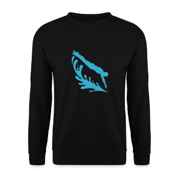 Kunstspringen Turmspringer Sprungbrett - Unisex Pullover - Schwarz - Vorne - Alina (178cm) & Michal (187cm)