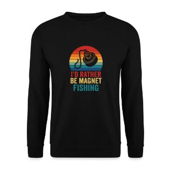 Neodymium Magnet Fishing Magnetic Fisher - Unisex Sweatshirt - black - Front - Alina (178cm) & Michal (187cm)
