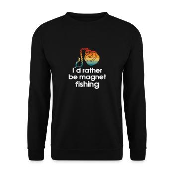 Neodymium Magnet Fishing Magnetic Fisher - Unisex Sweatshirt - black - Front - Alina (178cm) & Michal (187cm)