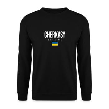 Cherkasy Ukraine - Unisex Pullover - Schwarz - Vorne - Alina (178cm) & Michal (187cm)
