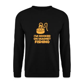 Neodymium Magnet Fishing Magnetic Fisher - Unisex Sweatshirt - black - Front - Alina (178cm) & Michal (187cm)