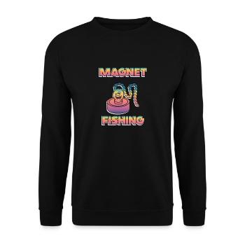 Neodymium Magnet Fishing Magnetic Fisher - Unisex Sweatshirt - black - Front - Alina (178cm) & Michal (187cm)