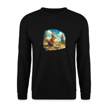 Squirrel - Unisex Sweatshirt - black - Front - Alina (178cm) & Michal (187cm)