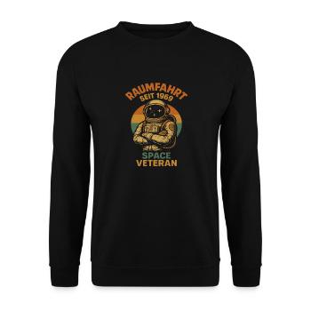 Space Veteran since 1969 - Unisex Sweatshirt - black - Front - Alina (178cm) & Michal (187cm)