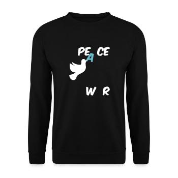 Stop War Peace Statement with Dove of Peace - Unisex Sweatshirt - black - Front - Alina (178cm) & Michal (187cm)