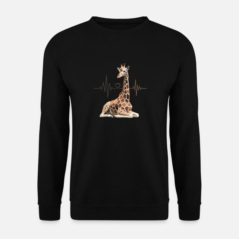 Giraffe Herzschlag - Unisex Pullover - Schwarz