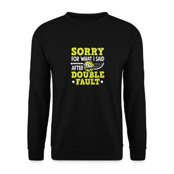 Joueur de tennis désolé après une double faute - Sweat-shirt Unisexe - noir - Devant - Alina (178cm) & Michal (187cm)