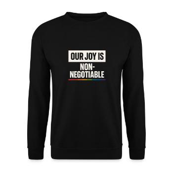 Queer Pride Queer Joy Lgbtq+ Affirmation Trans - Unisex Sweatshirt - black - Front - Alina (178cm) & Michal (187cm)