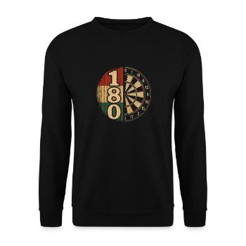 Fléchette rétro style 180 avec disque - Sweat-shirt Unisexe - noir - Devant - Alina (178cm) & Michal (187cm)