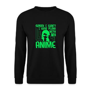 Anime Manga Otaku Kawaii Japan Cosplay Comic - Unisex Pullover - Schwarz - Vorne - Alina (178cm) & Michal (187cm)