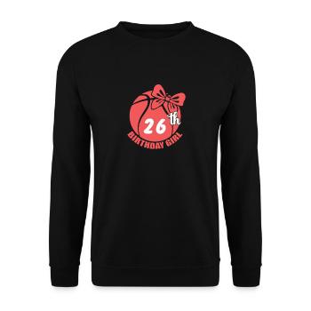 Basketball 26th Birthday Basketball Player - Unisex Sweatshirt - black - Front - Alina (178cm) & Michal (187cm)