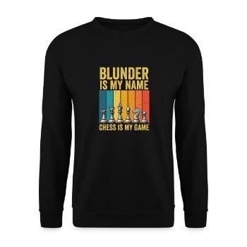 Chess Set Chess Design Chess Pieces Retro - Unisex Sweatshirt - black - Front - Alina (178cm) & Michal (187cm)