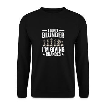 Jeu de stratégie Échecs - Gaffe Donner des chances - Sweat-shirt Unisexe - noir - Devant - Alina (178cm) & Michal (187cm)