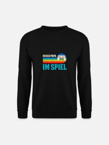 Zocker Papa NEUER PAPA IM SPIEL Retro Lustig - Unisex Pullover - Schwarz