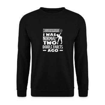 Tennis player two double faults in front - Unisex Sweatshirt - black - Front - Alina (178cm) & Michal (187cm)