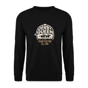 Derby Queen Talk Derby To Me Reitsport - Unisex Pullover - Schwarz - Vorne - Alina (178cm) & Michal (187cm)