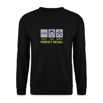 Memory Athlete Mnemonic Brain Training Mental - Unisex Sweatshirt - black - Front - Alina (178cm) & Michal (187cm)
