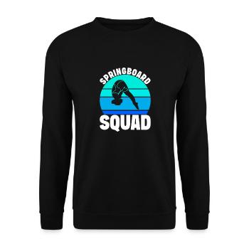 Kunstspringen Turmspringer Sprungbrett - Unisex Pullover - Schwarz - Vorne - Alina (178cm) & Michal (187cm)