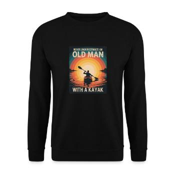 Ne sous-estimez jamais un vieil homme avec un kayak - Sweat-shirt Unisexe - noir - Devant - Alina (178cm) & Michal (187cm)