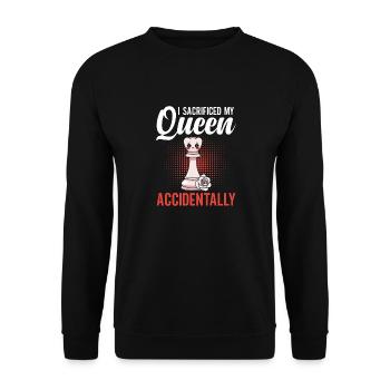 Perfect Chess Queen Equipment Chessmen - Unisex Sweatshirt - black - Front - Alina (178cm) & Michal (187cm)