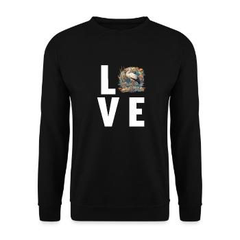 Storks Stork - Unisex Sweatshirt - black - Front - Alina (178cm) & Michal (187cm)