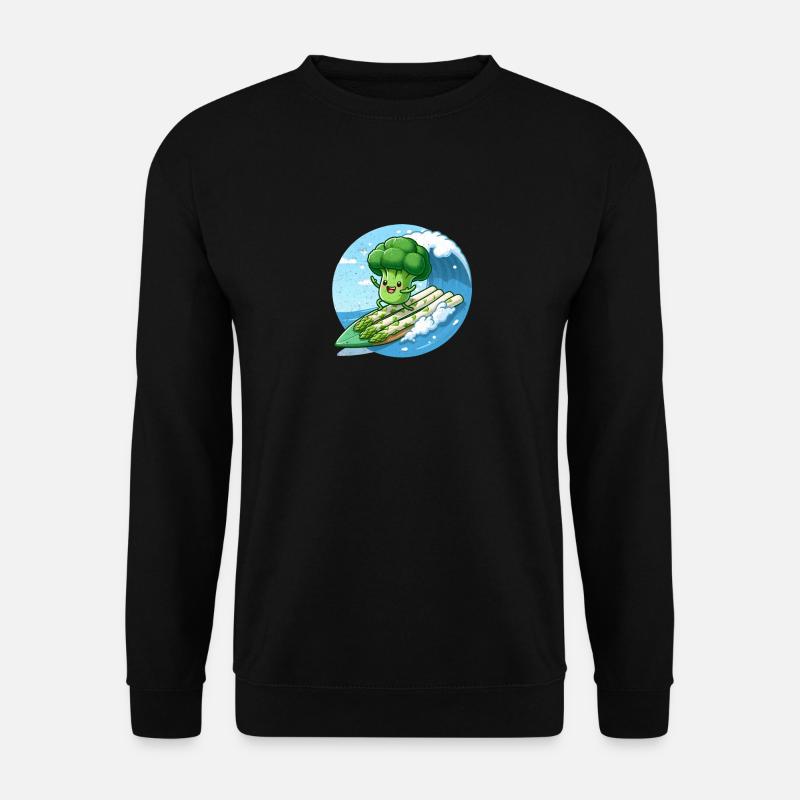 Broccoli surfs on asparagus - Unisex Sweatshirt - black