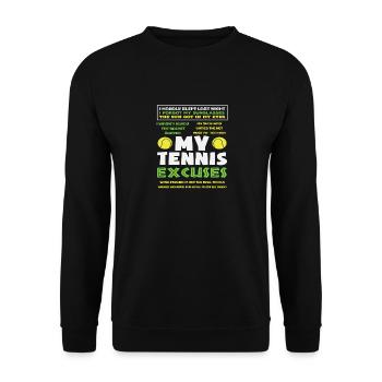 My tennis excuses for tennis players - Unisex Sweatshirt - black - Front - Alina (178cm) & Michal (187cm)