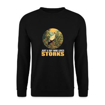 Storks Stork - Unisex Sweatshirt - black - Front - Alina (178cm) & Michal (187cm)