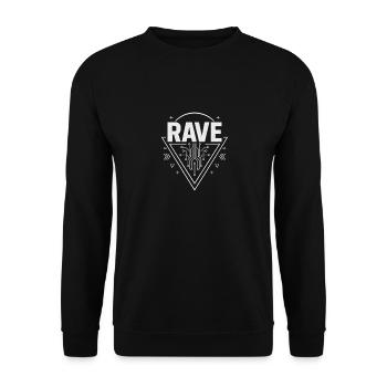 Rave Shirt – Elektronisches Festival Techno Design - Unisex Pullover - Schwarz - Vorne - Alina (178cm) & Michal (187cm)