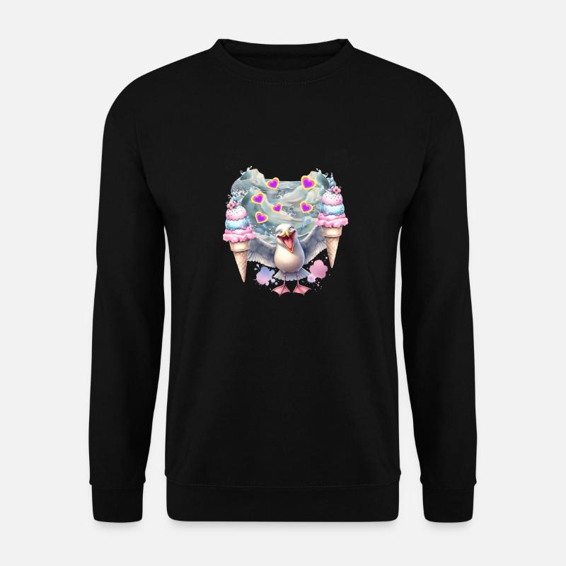 Möwe Nordsee Ostsee Urlaub Kinder Eis - Unisex Pullover - Schwarz