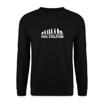 Zukünftiger Vater PAPA EVOLUTION Lustiges - Unisex Pullover - Schwarz - Vorne - Alina (178cm) & Michal (187cm)