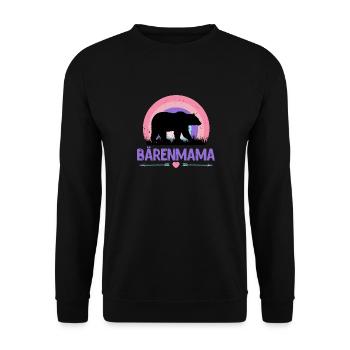 Werdende Mutter BÄRENMAMA Lustiges - Unisex Pullover - Schwarz - Vorne - Alina (178cm) & Michal (187cm)