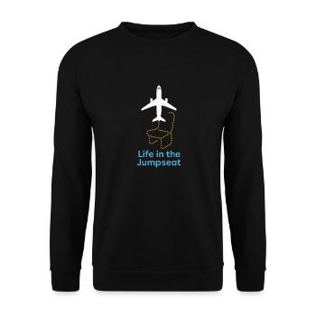 Hôtesse de l’air Personnel navigant commercial Life Aviation - Sweat-shirt Unisexe - noir - Devant - Alina (178cm) & Michal (187cm)