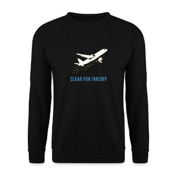 Hôtesse de l’air Personnel navigant commercial Life Aviation - Sweat-shirt Unisexe - noir - Devant - Alina (178cm) & Michal (187cm)
