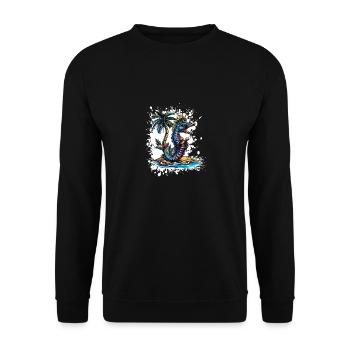 Seahorse Summer Holiday - Unisex Sweatshirt - black - Front - Alina (178cm) & Michal (187cm)
