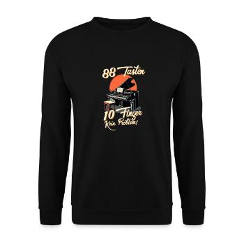 Piano Pianisten Hobby Klavierspieler Musik Spruch - Unisex Pullover - Schwarz - Vorne - Alina (178cm) & Michal (187cm)