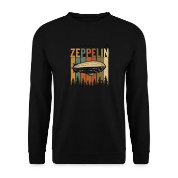 Zeppelin Retro Airship Design - Unisex Sweatshirt - black - Front - Alina (178cm) & Michal (187cm)