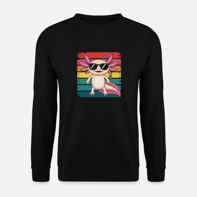 Axolotl mit Sonnenbrille - Unisex Pullover - Schwarz