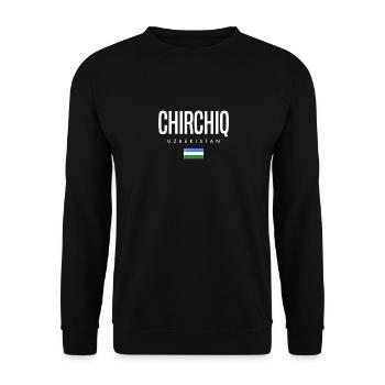 Chirchiq, Uzbekistan - Unisex Sweatshirt - black - Front - Alina (178cm) & Michal (187cm)