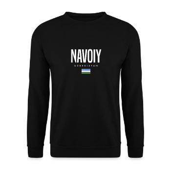 Navoiy, Uzbekistan - Unisex Sweatshirt - black - Front - Alina (178cm) & Michal (187cm)