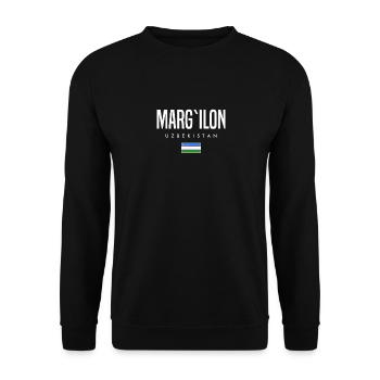 Marg'ilon, Uzbekistan - Unisex Sweatshirt - black - Front - Alina (178cm) & Michal (187cm)