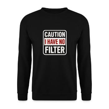 Caution – No filter available - Unisex Sweatshirt - black - Front - Alina (178cm) & Michal (187cm)