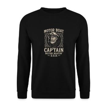 Bateau à moteur Capitaine Vintage Sailor - Sweat-shirt Unisexe - noir - Devant - Alina (178cm) & Michal (187cm)