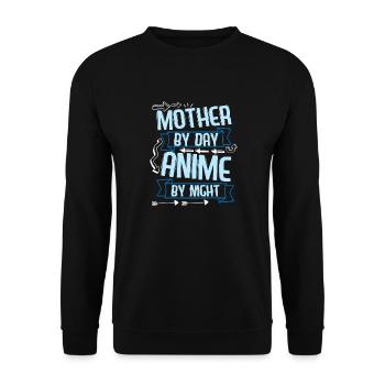 Anime Manga Otaku Kawaii Japan Cosplay Comic - Unisex Pullover - Schwarz - Vorne - Alina (178cm) & Michal (187cm)