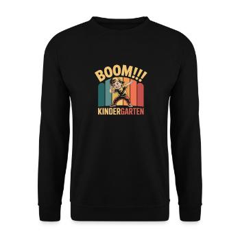Funny Kindergarten Dab Design for Kids - Unisex Sweatshirt - black - Front - Alina (178cm) & Michal (187cm)