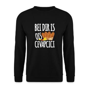 bayerisch cevapcici funny Zitat - Unisex Pullover - Schwarz - Vorne - Alina (178cm) & Michal (187cm)
