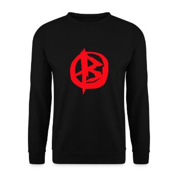 b - Unisex Pullover - Schwarz - Vorne - Alina (178cm) & Michal (187cm)