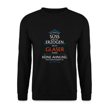 Glaser Beruf - Unisex Pullover - Schwarz - Vorne - Alina (178cm) & Michal (187cm)